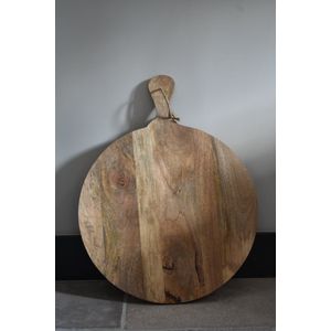 Luxe tapasplank - hapjesplank - snijplank - broodplank - kaasplank - serveerplank - mangohout - Ø 50 x 64 cm