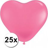 Hartjes ballonnen roze 25 stuks