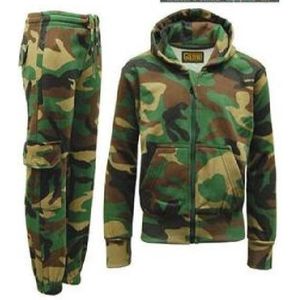 Camouflage legerpak - maat 158/164 - joggingpak - legerprint broek en vest