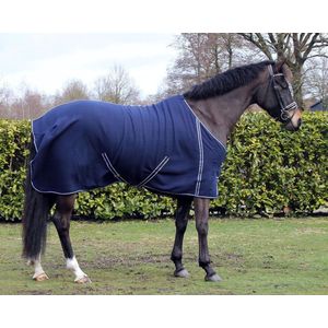 QHP Fleecedeken New Basic met kruissingels - maat 115/155 - blue