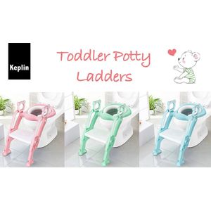 MONTKIARA Peuter Toilet Training Zitje Ladder met Stevige Antislip Brede Opstap en Zacht Kussen (Pink)