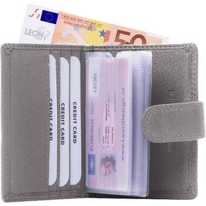 pasjeshouder - pasjeshouder uitschuifbaar - pasjeshouder mannen - pasjeshouder vrouwen - grijs - leer - creditcardhouder heren - creditcardhouder dames - pasjeshouder mannen met portemonnee - pasjeshouder vrouwen portemonee - pasjeshouder portemonnee
