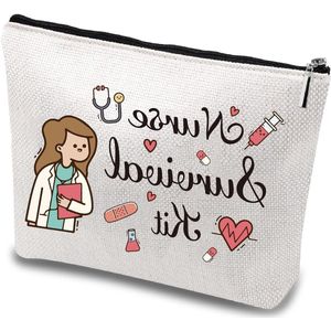Verpleegster Survivalset - Multifunctionele make-uptas voor medische benodigdheden - Ritssluiting toilettas voor op reis - 25 x 18 cm