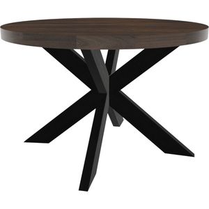 Eettafel Jones rond 120cm walnoot duurzaam mangohout ronde tafel