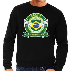 Zwart Brazil drinking team sweater zwart heren - Brazilië kleding S