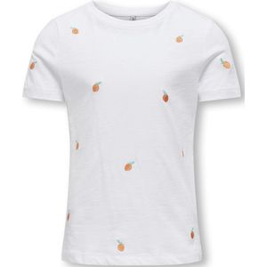 Only t-shirt meisjes - wit - KOGketty - maat 146/152