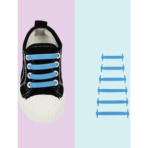 Siliconen elastische Veters – Sport veters - Schoenen Sneakers – Kinderen - Licht Blauw