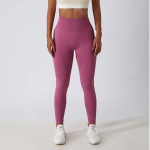 Sportchic - Sportlegging dames - High waist - Elastische band – Yoga legging - Squatproof - Anti-zweet - Sportbroek - Sportlegging dames High waist - Hardloopbroek - Shape legging - Sportlegging - Tiktok legging – Booty Scrunch – Roze - L