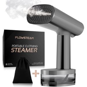 FLOWSTEAM® Luxe Kledingstomer - Handstomer - Stoomapparaat Kleding - Matte Gray Edition - Inclusief Opbergzakje