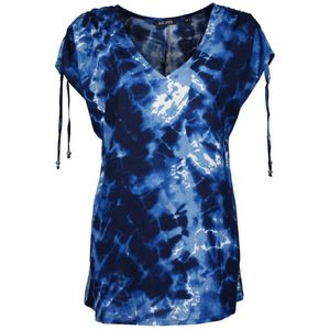 Blue Seven dames blouse - blouse dames - 180220 - blauw print - v-hals - maat 40