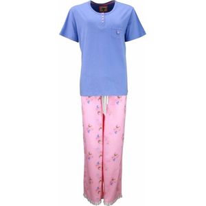 Tenderness Dames Pyjama - Katoen - Blauw - Maat S