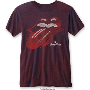 The Rolling Stones Heren Tshirt -S- Vintage Tongue Rood/Bordeaux rood