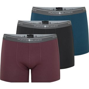 Punto Blanco Boxershort Heren | Ondergoed Heren Boxer | Aubergine Grafiet Petrol | Basix  3-pack 53438-40 783 XL