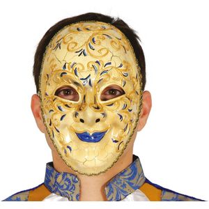 Fiestas Guirca - Masker Veneciana (goud blauw)