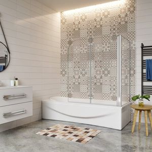 95x80x140cm Badwanden Badwand vouwbaar met vast zijwand,6 mm nano helder veiligheidsglas,verchroomd handdoekstang-glanzend chroom