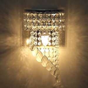 Luxe Kristallen LED Wandlamp met Roestvrijstalen Ringstructuur - Sfeervolle Verlichting voor een Romantische Ambiance