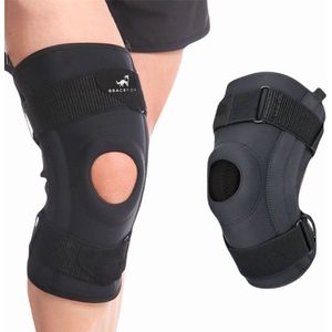 Bracefox® Premium Kniebrace - 'ErgoKnee 3' | Kniebandage ondersteuning met Baleinen | Patella ondersteuning | Heren & Dames | Elastisch & Ademend | Maat 4