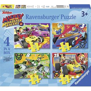 Ravensburger puzzel Mickey and the Roadster racers - Vier puzzels 12+16+20+24 stukjes - kinderpuzzel