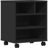 vidaXL - Printerkastje - met - wielen - 41x32x48 - cm - zwart
