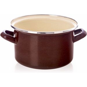 Kookpan Geëmailleerde BROWN 18 cm, 2 l - Kookpot - Soeppan