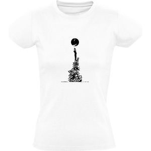 De maan aanraken Dames t-shirt | close | ruimte | space | astronaut | Wit
