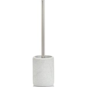 Wc/toiletborstel met grijze houder 36 cm - Badkamer/toilet accessoires/benodigdheden