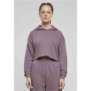 Urban Classics - Oversized Light Terry Crop Hoodie - L - Paars