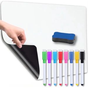 Zelfklevend Magnetisch Whiteboard 60 x 40 cm met Marker en Gum - Uitwisbaar en Muurvriendelijk
