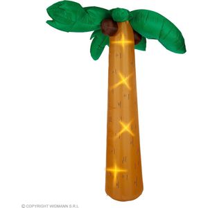 Widmann - Hawaii & Carribean & Tropisch Kostuum - Opblaasbare Palmboom Hawaii 270 Centimeter - Groen, Bruin - Carnavalskleding - Verkleedkleding