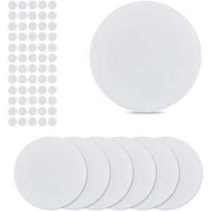 8 stuks wandgatafdekkingsvellen met 60 stuks plastic stickers 152 mm PVC-materiaal stofdicht afdekplaat platte ronde matte blanco plaat voor muur gipsplaat