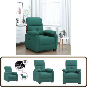 vidaXL Fauteuil Verstelbaar - Elektrisch - Donkergroen Elektrische Fauteuil - Elektrische Verstelling - Loungefauteuil - Relaxfauteuil - Hogerug Fauteuils