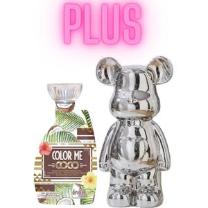 Devoted Creations Color me Coco 400 ml PLUS Beeld Beer Hart Zilver 21 cm