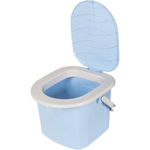 Branq Toiletemmer Draagbaar met Deksel - 15,5L - Blauw