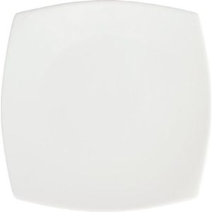 Olympia Whiteware vierkante borden met afgeronde hoeken | 24x24 cm | 12 Stuks