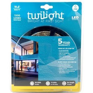 TWILIGHT LED STRIP 5M - IP65 18W 3000K - 30 000 branduren en 5 jaar garantie