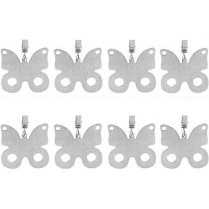 Set van 8 roestvrij stalen tafelkleedgewichten met clips voor familie diner tafel en outdoor picknick decoratie (Butterfly)