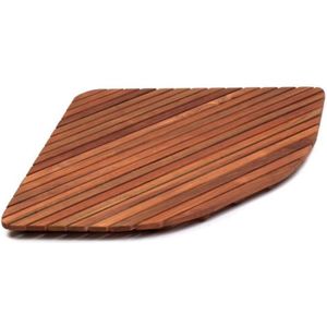 SaniSupreme® Badmat Douchemat Teak 61 x 61 cm. halfrond met rubberen beschermvoetjes