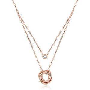 Cilla Jewels ketting Three Circles rosegoud Verguld