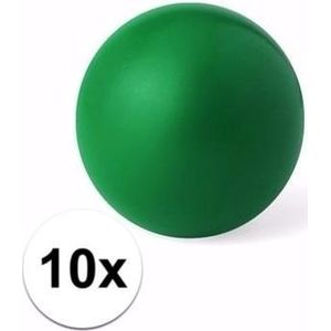 10 groene anti stressballetjes 6 cm