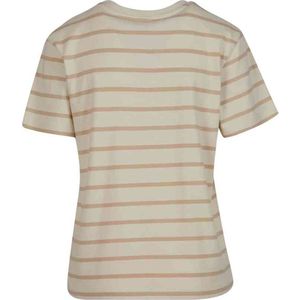 Urban Classics - Striped Boxy Dames T-shirt - XXL - Beige