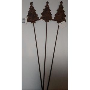 Kerststuk instekers - kerstboom - metaal - 50 cm - per 3