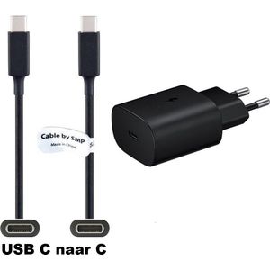 OneOne super snellader + 2,5m sterke USB C naar C kabel. 25W PD lader. Oplader adapter past op Ulefone Power Armor 14, Armor X10, X10 Pro, Armor X8i, Note 12P, Note 13P, Power Armor 14