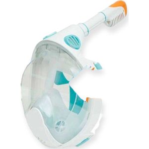 Snorkel Masker Voor Het Hele Gezicht Maat: L/XL Wit met Cyan