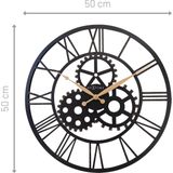 Grote Romeinse wandklok - 50cm - Stil - Open Ontwerp - Metaal - ""Birmingham"" -NeXtime NE-3280ZW