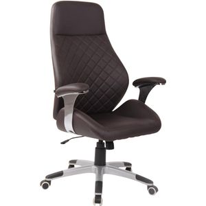 Bureaustoel - Ergonomische bureaustoel - Design - In hoogte verstelbaar - Kunstleer - Donkerbruin - 61x49x126 cm