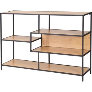 Wandkast - Dressoir - Roomdivider - Kast - Boekenkast - Wandkast - Metaal- Zwart - 116 x 30 x 76 cm