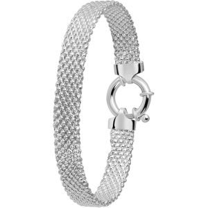 Lucardi Dames Armband popcorn - Echt Zilver - Armband - Cadeau - 21 cm - Zilverkleurig