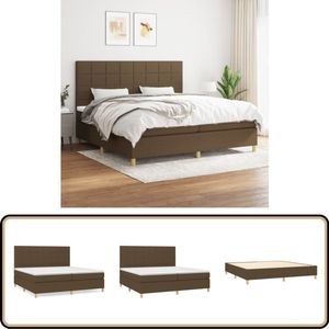 vidaXL Boxspring - Donkerbruin - Inclusief matrassen Boxspringbed - Slaapcomfort - Boxspring - Tweepersoonsbed - Donkere Kleuren