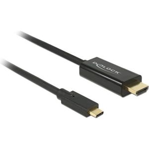 Premium USB-C naar HDMI kabel met DP Alt Mode (4K 30 Hz) / zwart - 2 meter