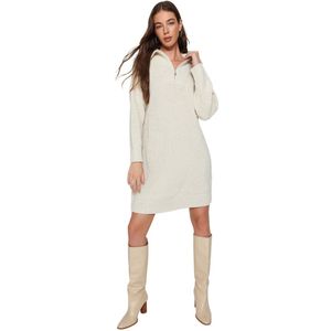 Trendyol Antraciet Mini Knitwear Ritsjurk Twoaw24El00062